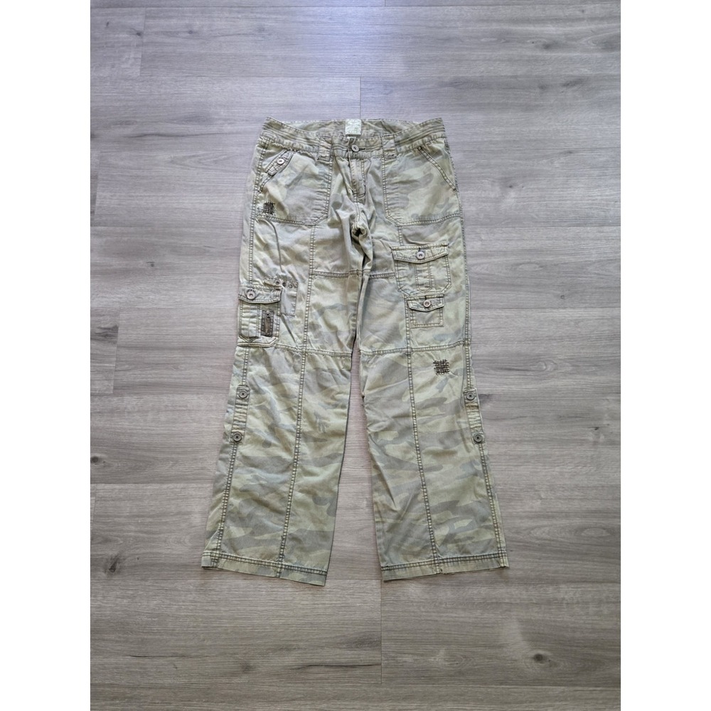 Vtg Aeropostale Camo Cargo Pants Womens 11/12 Green Y2K Skater Grunge Utility